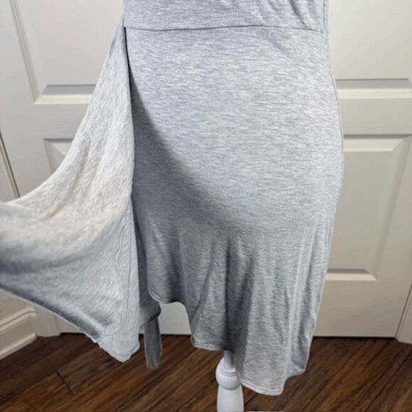 Aritzia Wilfred Saturn Tencil Mini Dress Wrap Front Basalt Gray Size Medium - Picture 3 of 9